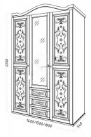 Шкаф Вита-М, массив дерева 150х220х54 ДСС