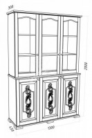 Буфет Орхидея-М, массив дерева 200х130х45/30 ДСС
