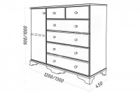 Комод Виконт М, массив дерева 130х100х45 ДСС