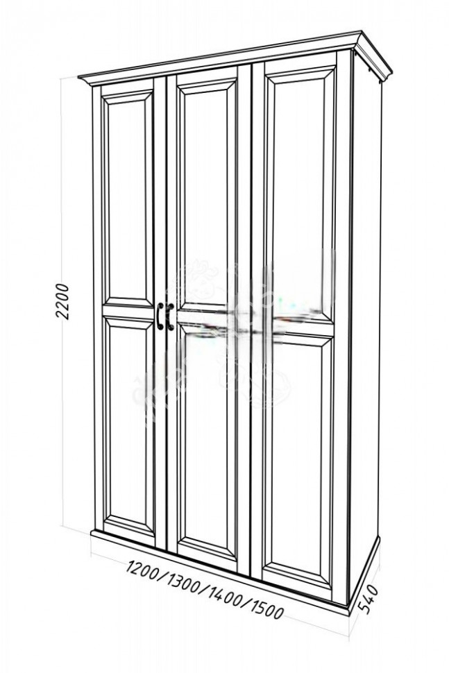 Шкаф Диамант-М, массив дерева 140х220х54 ДСС