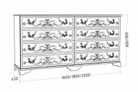 Комод Марта М с 8 ящиками, массив дерева 180х80х45 ДСС
