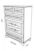 Комод Карина М2, массив дерева 100х120х45 ДСС