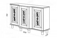 Трюмо "Амина М", массив дерева 120х70х45/54, ДСС