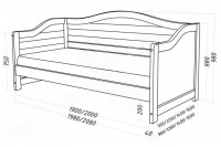 Кровать "Леона", массив дерева 120х200, ДСС