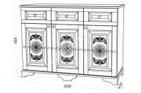 Комод Каталина М2, массив дерева 120х90х45 ДСС