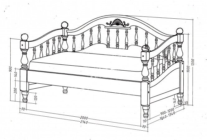 Кровать “Монако”, массив дерева 120х200, ДСС Кровать “Монако”, массив дерева 120х200, ДСС