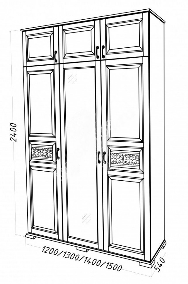 Шкаф Лаура-М 5, массив дерева 120х240х54 ДСС