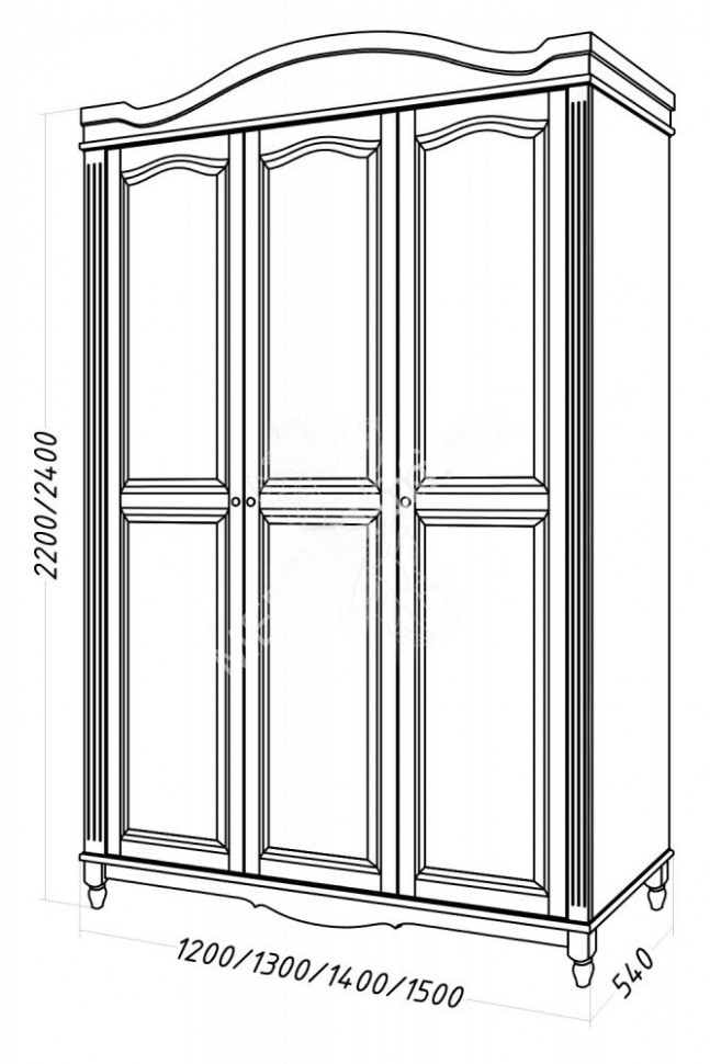 Шкаф Нула-М, массив дерева 120х220х54 ДСС