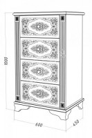 Комод Ханой М2, массив дерева 60х100х45 ДСС