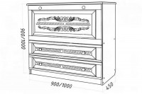 Комод Мираж М, массив дерева 80х90х45 ДСС