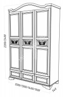 Шкаф Дуэт-М, массив дерева 140х220х54 ДСС
