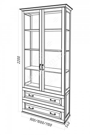 Шкаф Витраж Ирбис-М ДСС 110*220*54