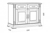 Комод Верди М2, массив дерева 120х100х45 ДСС