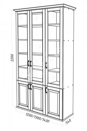 Шкаф книжный Амина-М ДСС 120*220*45