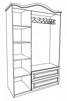 Шкаф Сказка, массив дерева 120х220х54 ДСС