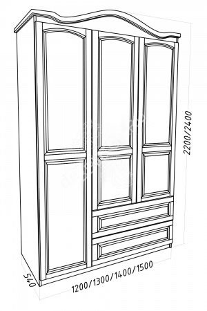 Шкаф Сказка, массив дерева 120х240х54 ДСС