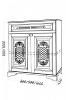 Комод Купец М, массив дерева 80х90х45 ДСС