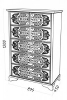 Комод Самсон М, массив дерева 80х120х45 ДСС