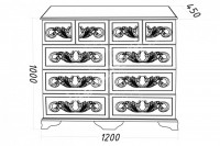 Комод Сана М, массив дерева 120х100х45 ДСС