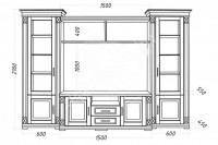 Гостиная Верди-М, массив дерева 270х210х45х55 ДСС Гостиная Верди-М, массив дерева 270х210х45х55 ДСС