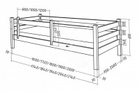 Кровать детская Немо, массив дерева 120х200 ДСС Кровать детская Немо, массив дерева 120х200 ДСС