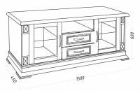 Тумба ТВ "Верди М3", массив дерева 150х60х45, ДСС