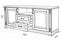Тумба ТВ "Верди М4", массив дерева 150х60х45, ДСС