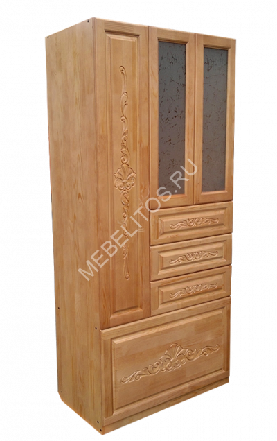 Шкаф Мираж резной, массив дерева 120х220х54 ДСС