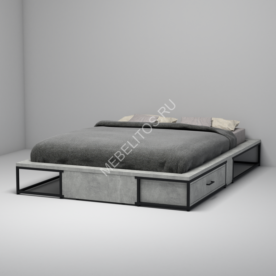 Кровать лофт Аннора 21 + 1 ящик (2000-2000)