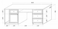 Стол письменный Топаз, массив дерева 160х78х60, ДСС