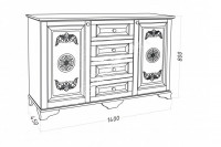 Комод Рената М, массив дерева 140х80х45 ДСС Комод Рената М, массив дерева 140х80х45 ДСС