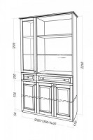 Буфет Аккорд-М, массив дерева 120х220х45 ДСС Буфет Аккорд-М, массив дерева 120х220х45 ДСС