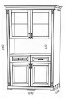 Буфет с нишей "Верди М", массив дерева 120х210х45, ДСС