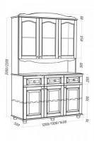 Буфет Гранд-М, массив дерева 140х200х50 ДСС Буфет Гранд-М, массив дерева 140х200х50 ДСС
