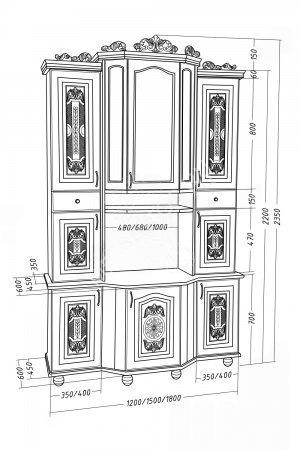 Стенка "Резная М" горка, массив дерева 150х220х54/40, ДСС Стенка "Резная М" горка, массив дерева 150х220х54/40, ДСС