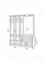 Прихожая "Герман М", массив дерева 180х220х54, ДСС