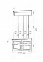 Прихожая "Дана М", массив дерева 100х220х45, ДСС