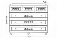 Комод Афина М, массив дерева 130х100х45 ДСС